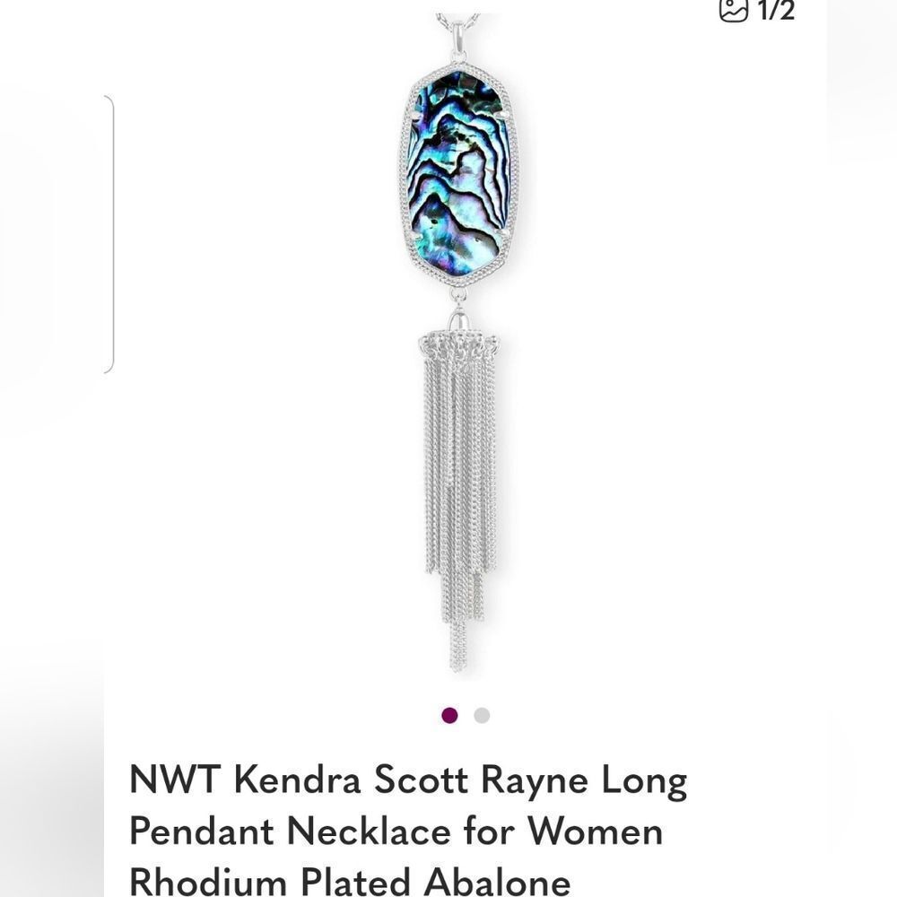 KENDRA SCOTT RAYNE NECKLACE !ABALONE STONE AND SET IN SILVER TONE!  NWOT!